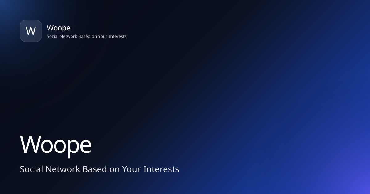 Woope - Social Network based on your interests logo